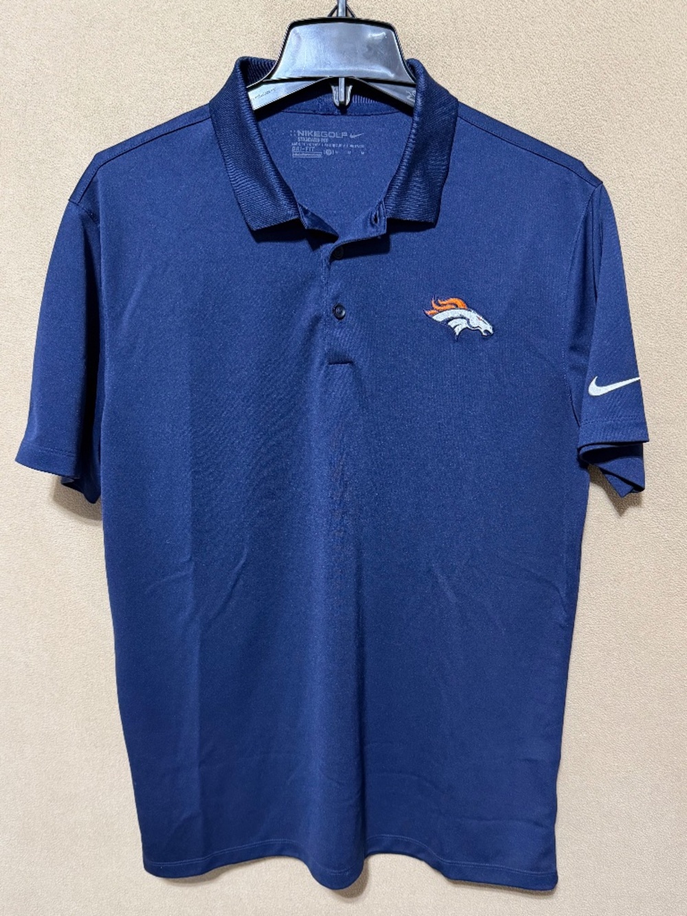 Denver Broncos Nike Golf Dri-FIT Polo Shirt Men's Medium Navy Blue